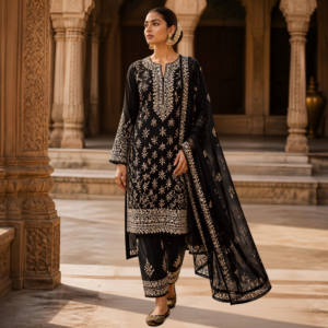 black Kurta set